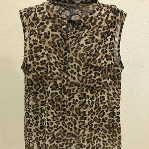 Old Navy leopard sheer tank